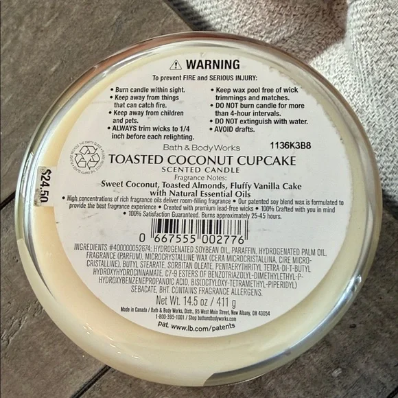White Barn Toasted Coconut Cupcake Candle - Pink and Silver - Picture 4 of 4